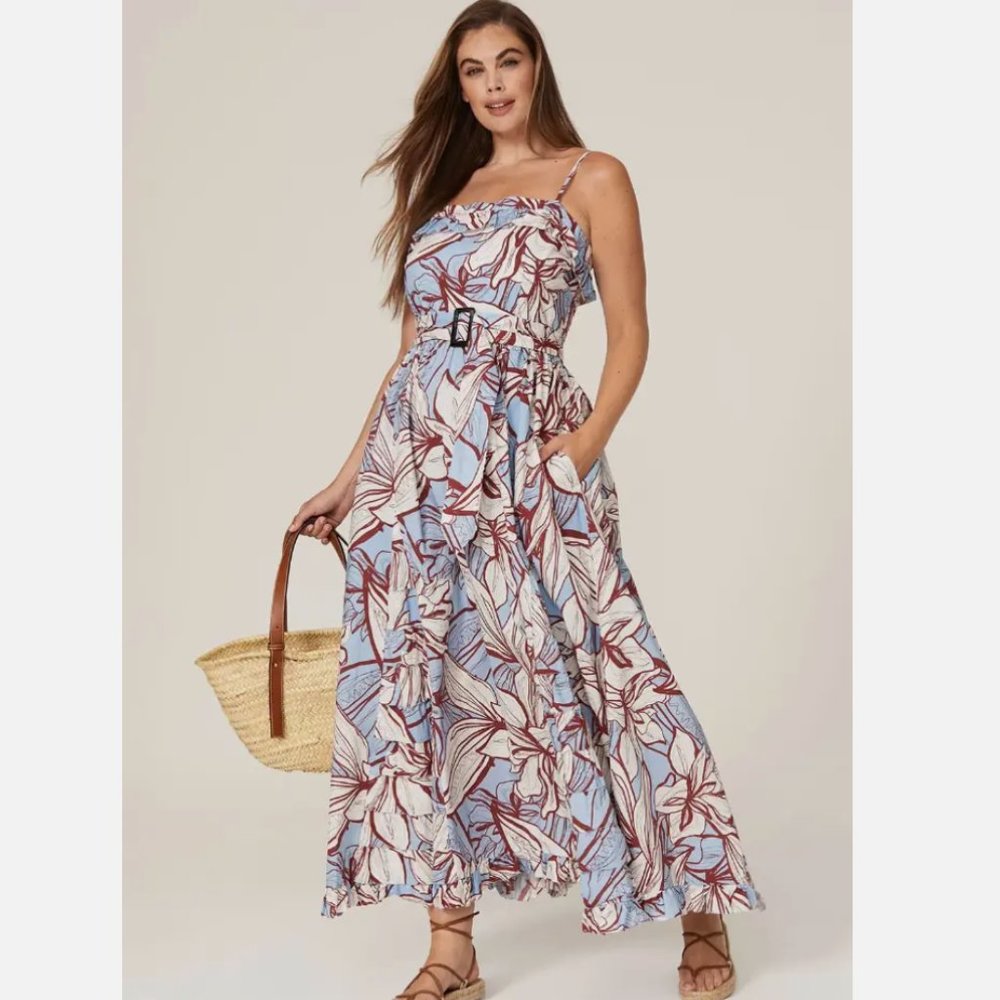 Nicholas Julie Dress - - Mocha Etched Floral